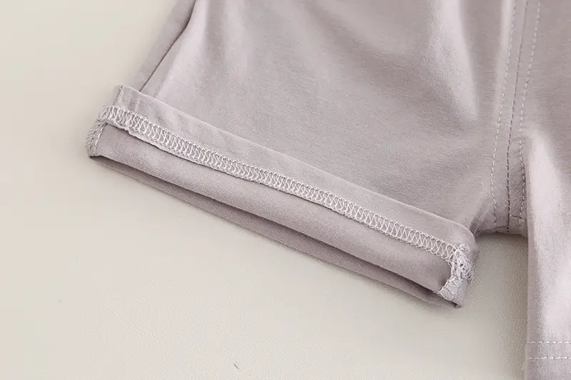 Kids Printed T-Shirt Shorts Set White Grey Summer Wear — feature 14