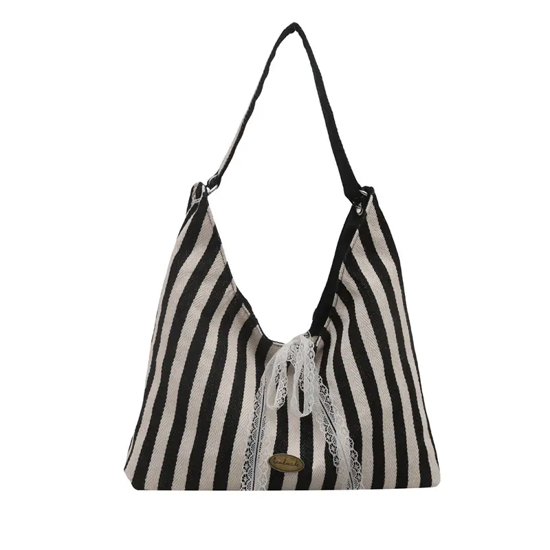 Women Striped Tote Bag Large Capacity 2025 Spring New Style - Image 7