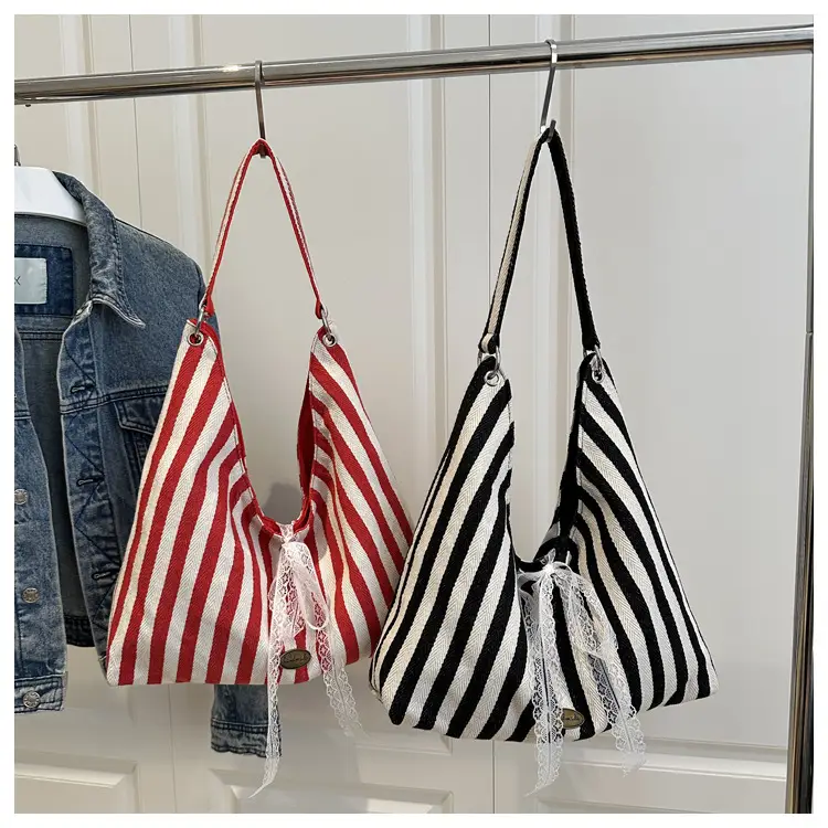 Women Striped Tote Bag Large Capacity 2025 Spring New Style — feature 20
