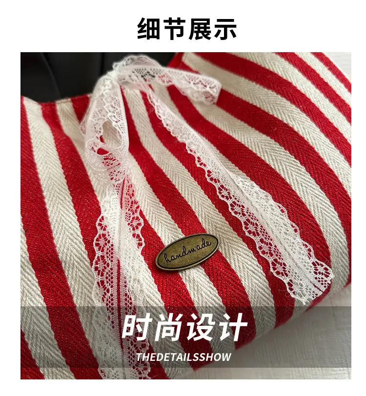 Women Striped Tote Bag Large Capacity 2025 Spring New Style — feature 3