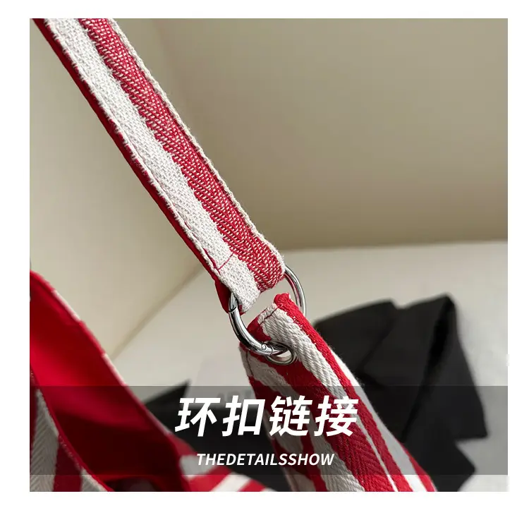 Women Striped Tote Bag Large Capacity 2025 Spring New Style — feature 5