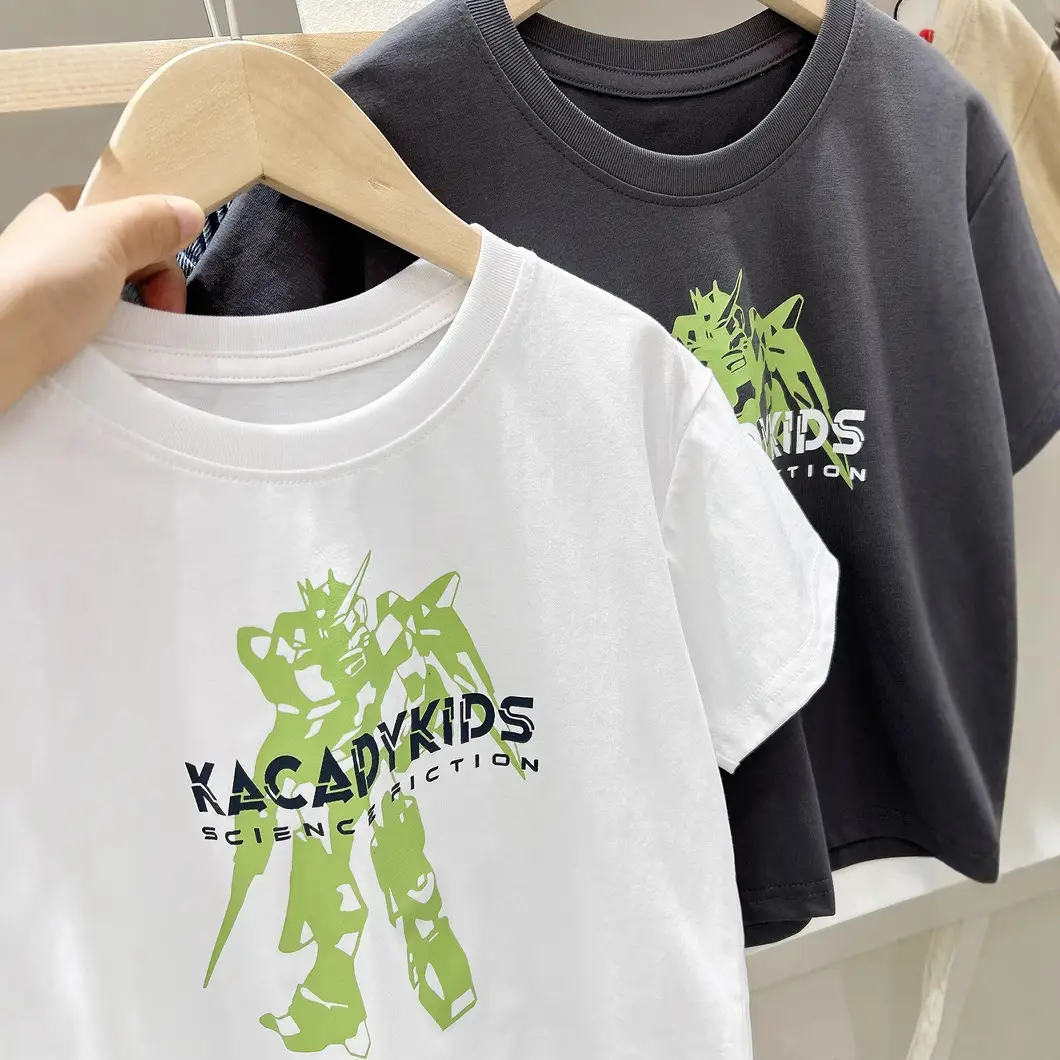 2025 Kids Cartoon Print T-Shirt White Short Sleeve - Image 5