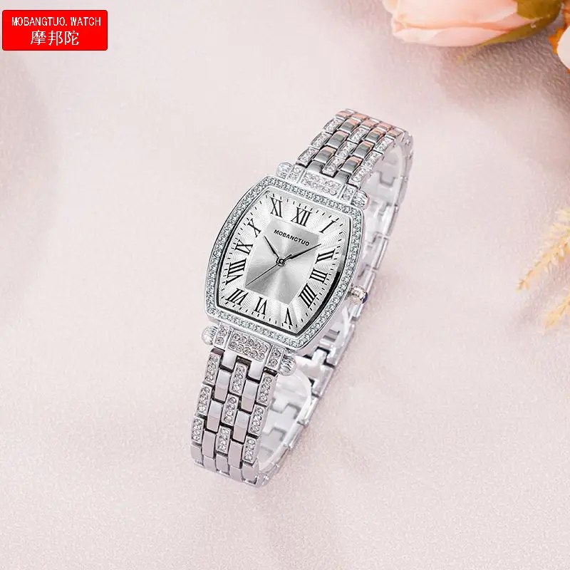Rose Gold Cross Bracelet Women's Quartz Watch with Roman Scale - Image 4