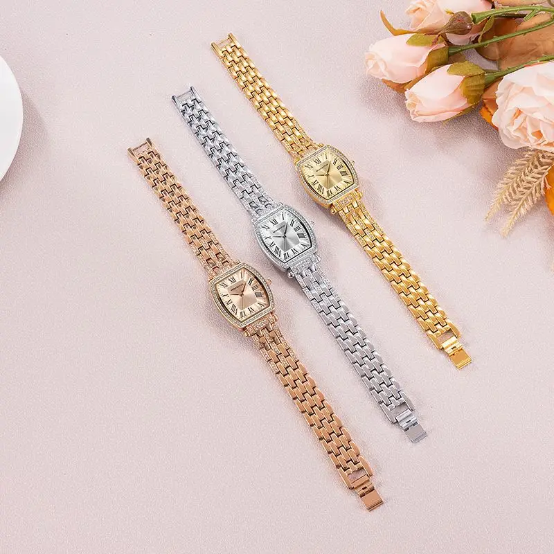 Rose Gold Cross Bracelet Women's Quartz Watch with Roman Scale - Image 7