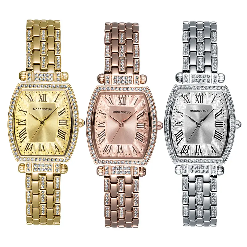 Rose Gold Cross Bracelet Women's Quartz Watch with Roman Scale - Image 8