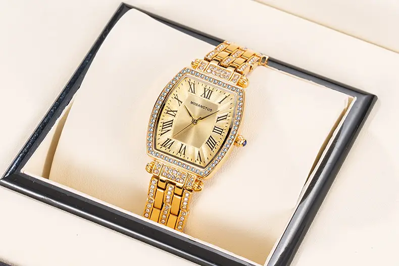 Rose Gold Cross Bracelet Women's Quartz Watch with Roman Scale — feature 14