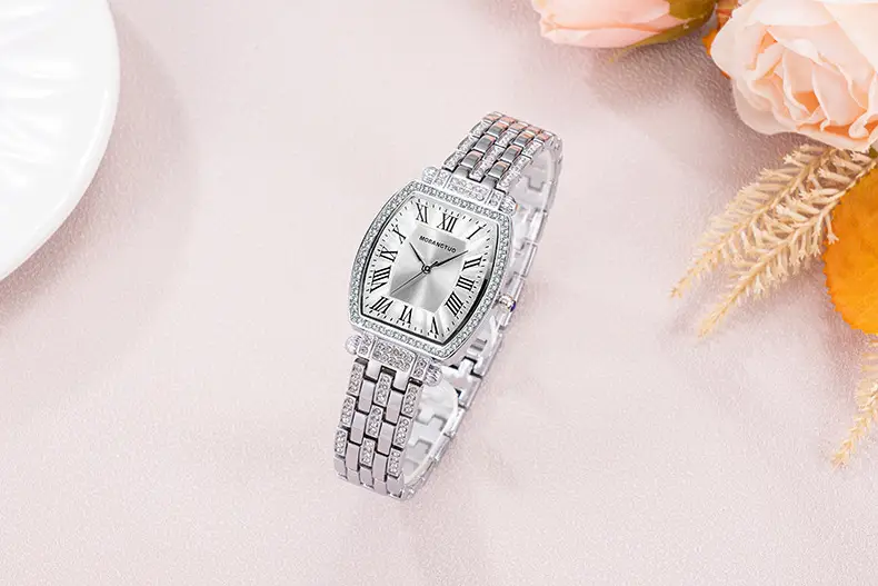 Rose Gold Cross Bracelet Women's Quartz Watch with Roman Scale — feature 3