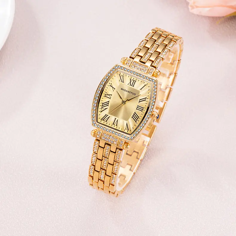 Rose Gold Cross Bracelet Women's Quartz Watch with Roman Scale — feature 5