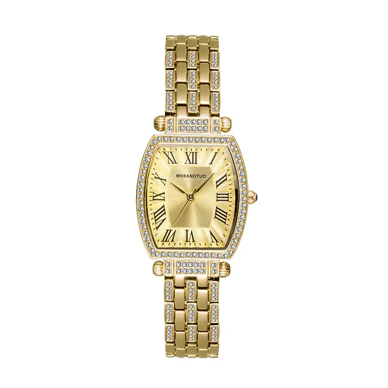 Rose Gold Cross Bracelet Women's Quartz Watch with Roman Scale - Image 3