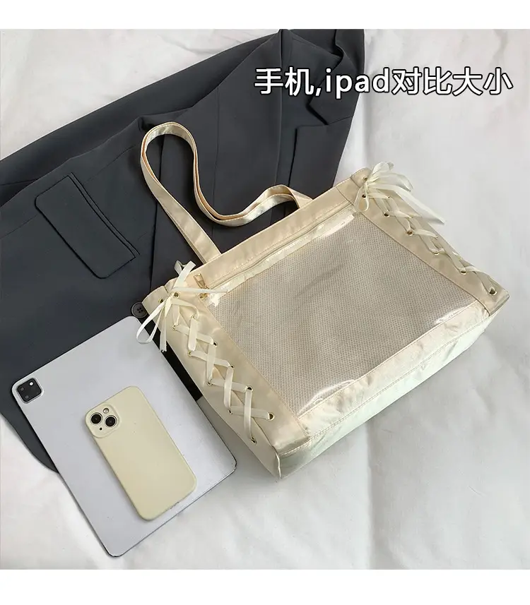 Pink Transparent String Tote Bag for Women — feature 5