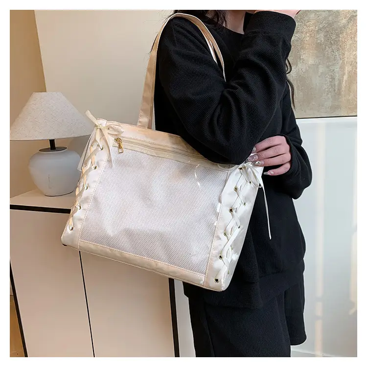 Pink Transparent String Tote Bag for Women — feature 8