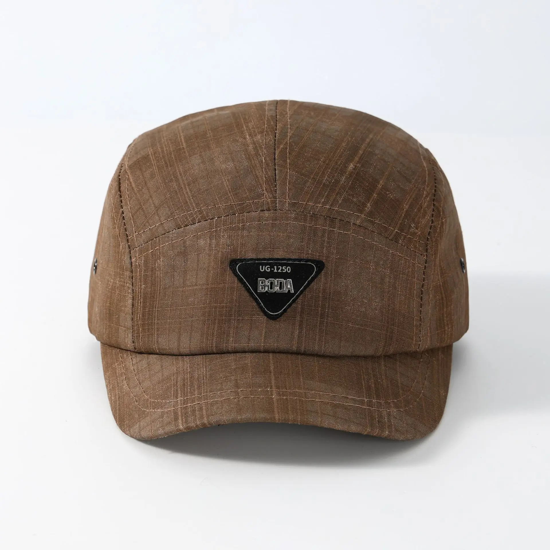 Gray Knitted Baseball Cap with Triangle Logo for Men Women - Image 5