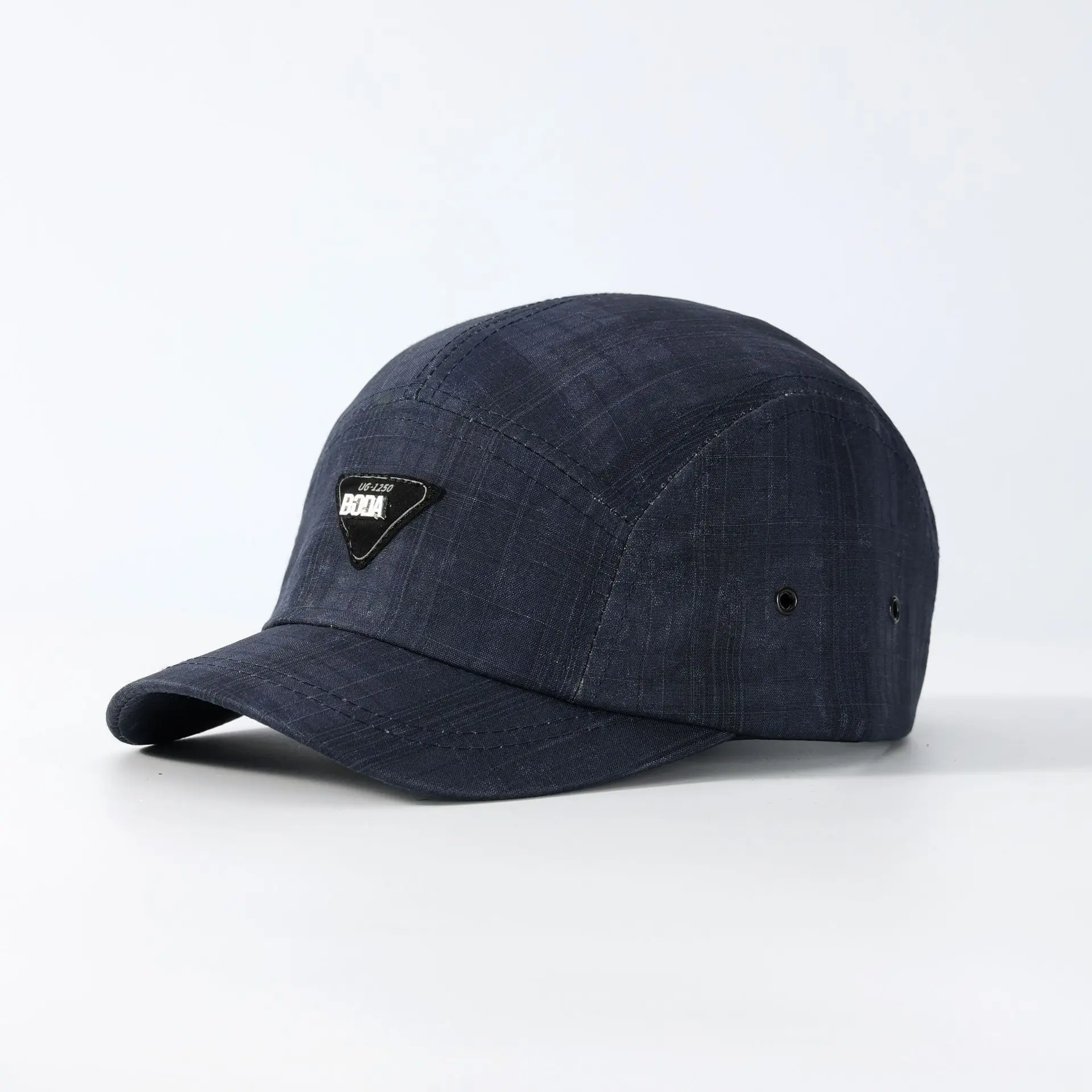 Gray Knitted Baseball Cap with Triangle Logo for Men Women - Image 3