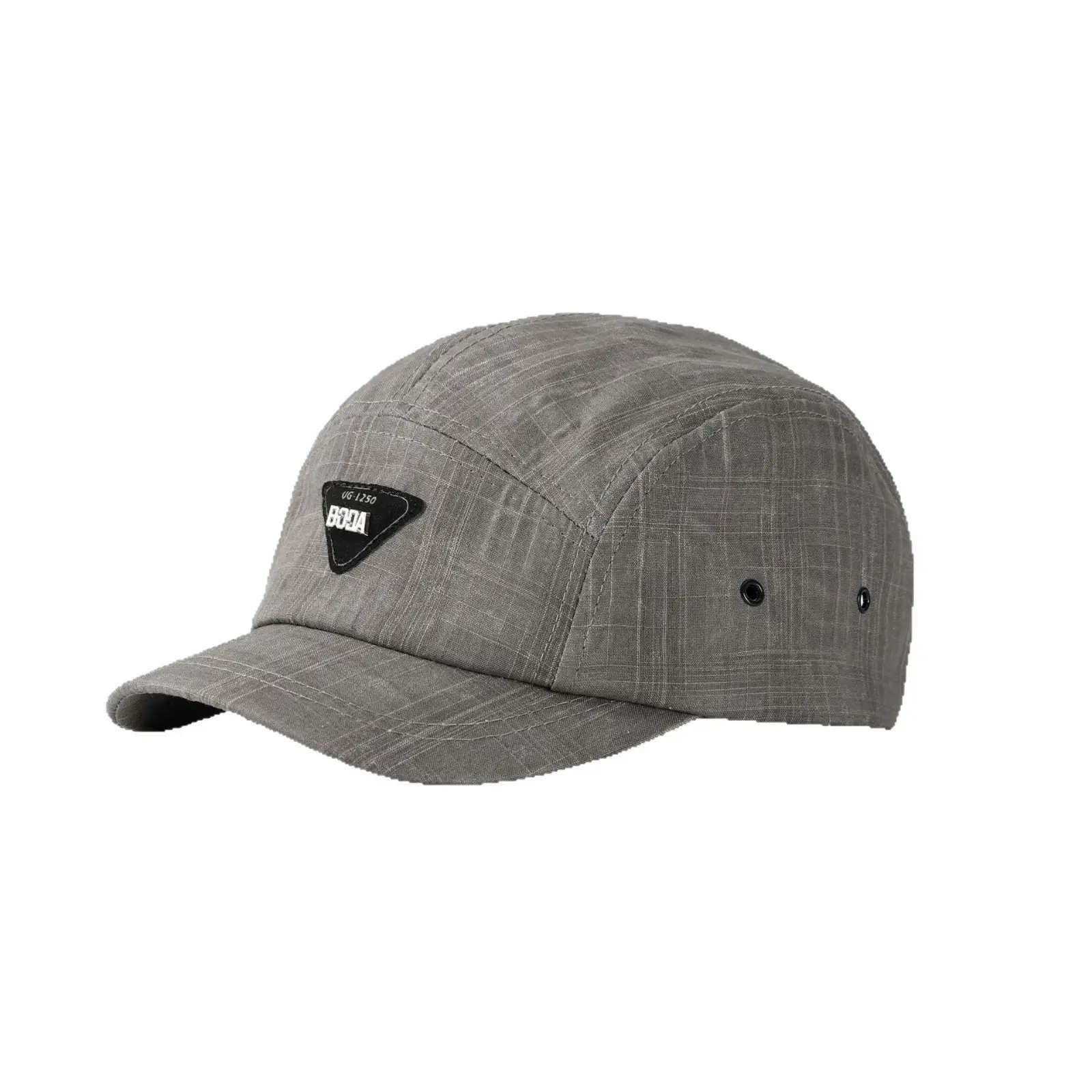 Gray Knitted Baseball Cap with Triangle Logo for Men Women - Image 8