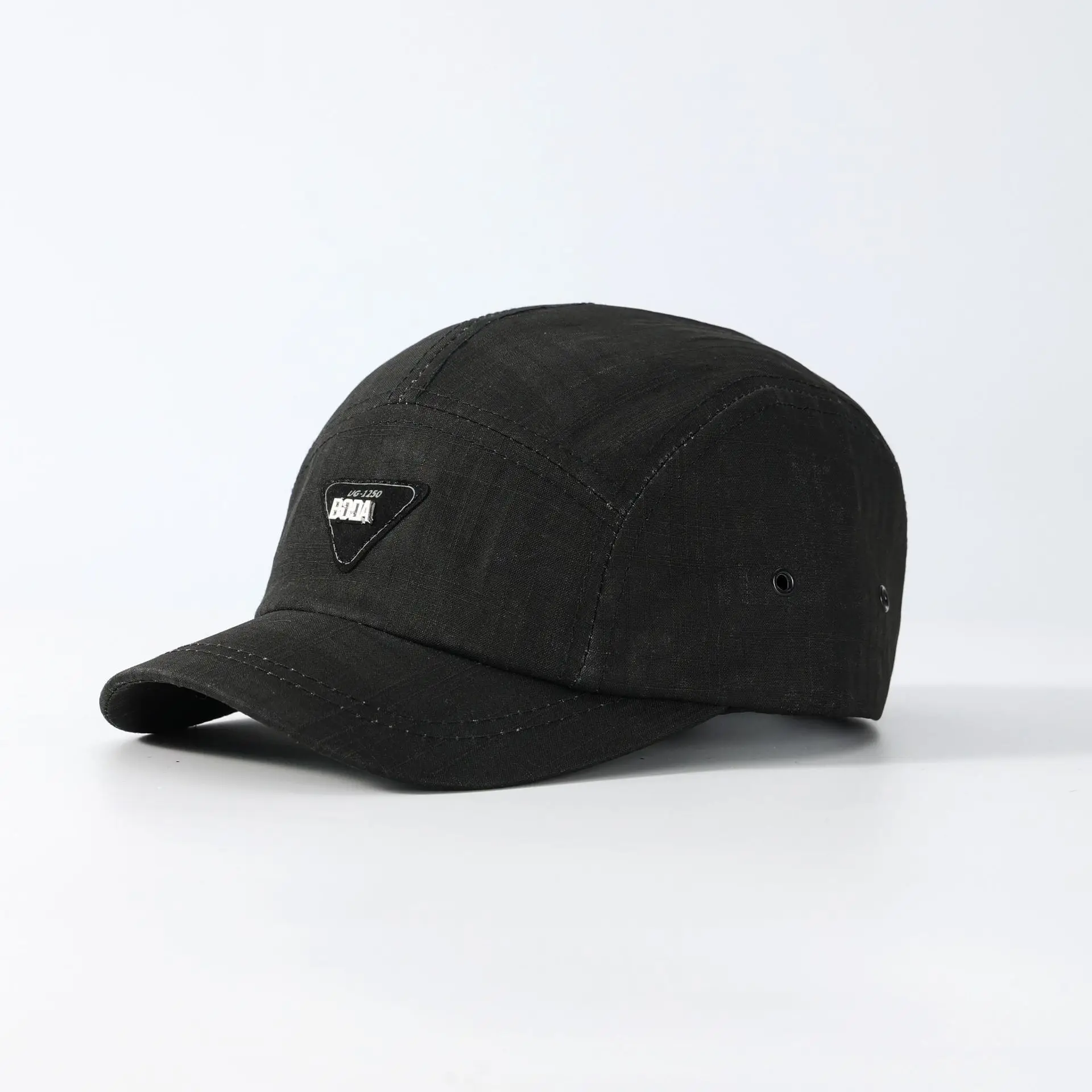Gray Knitted Baseball Cap with Triangle Logo for Men Women - Image 2