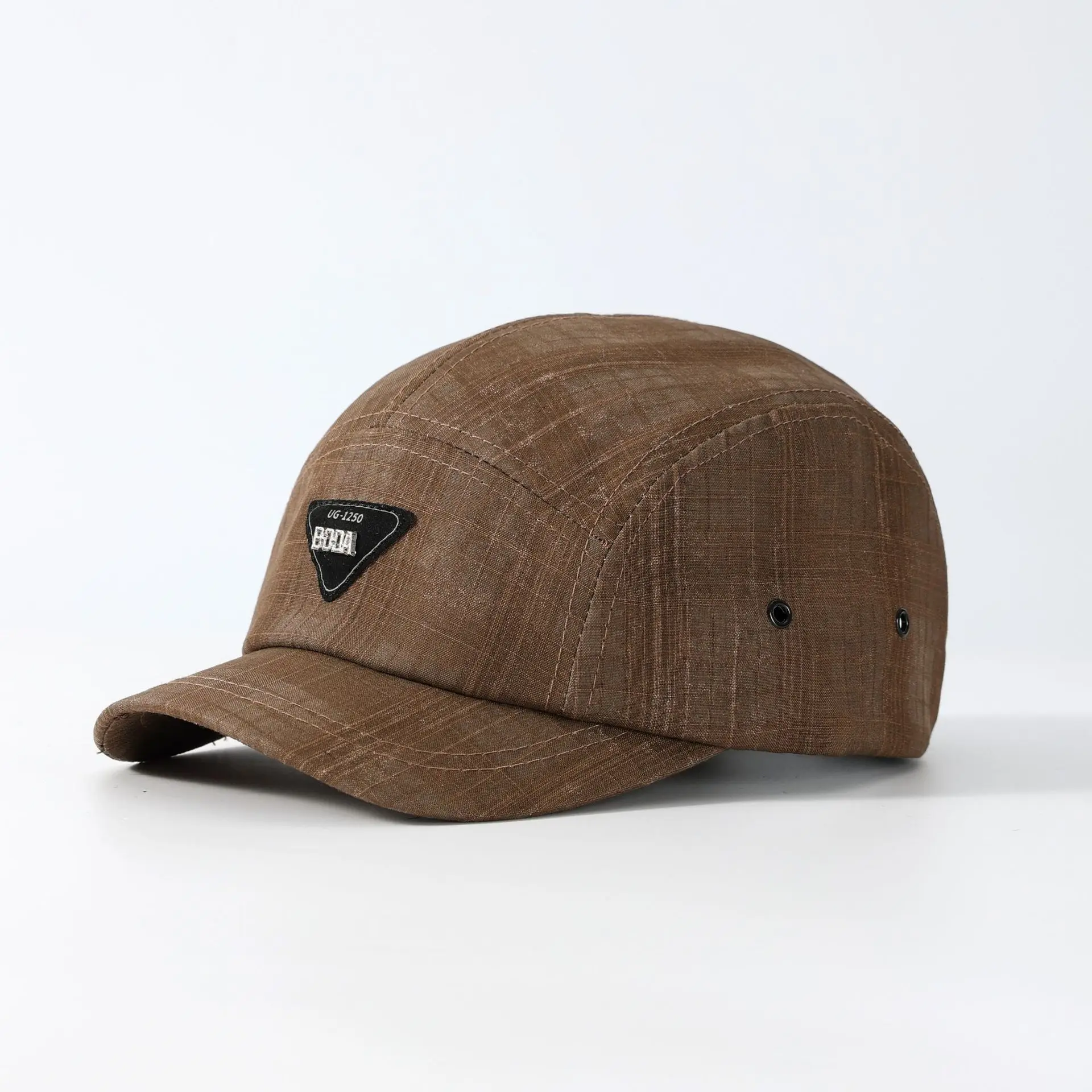 Gray Knitted Baseball Cap with Triangle Logo for Men Women - Image 4
