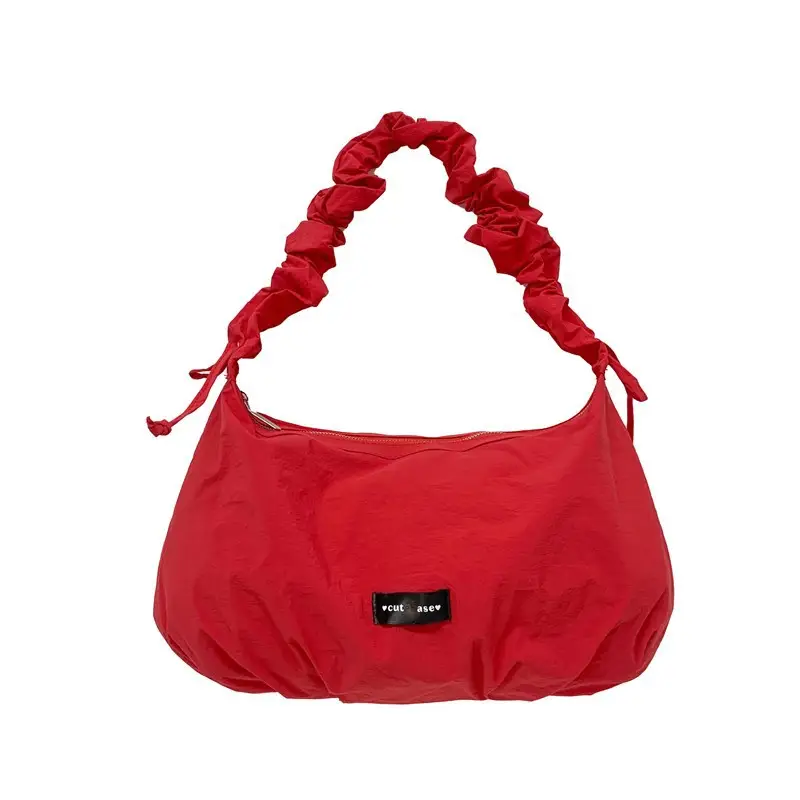 Red Pleated Women's Shoulder Bag 2025 Casual Large Capacity — feature 33