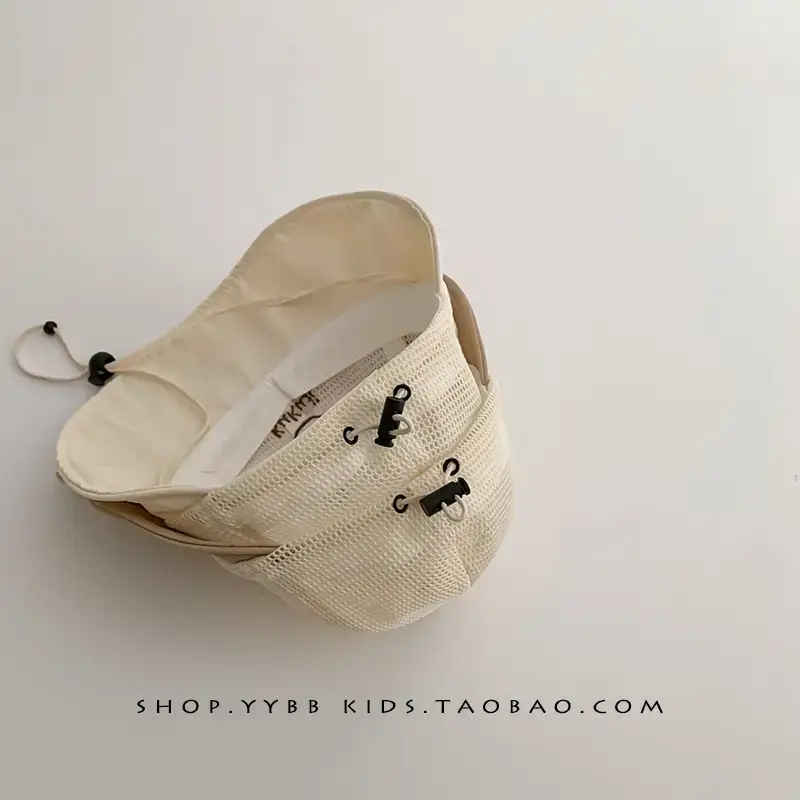 Children's Sun Hat with Big Brim Beige Green - Image 8