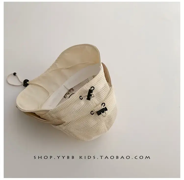 Children's Sun Hat with Big Brim Beige Green — feature 10