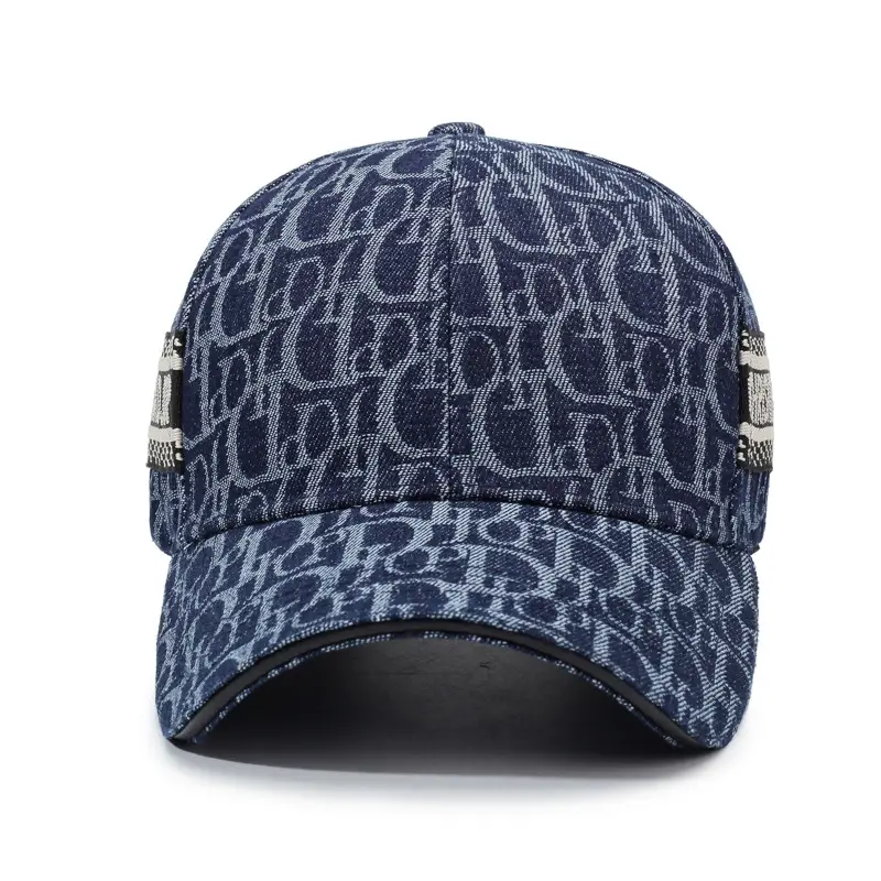 Men's Blue Printed Baseball Cap with "CHRISTCH" Embroidery - Image 4