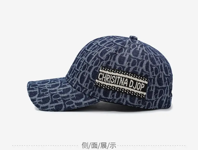 Men's Blue Printed Baseball Cap with "CHRISTCH" Embroidery — feature 11