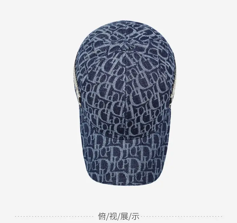 Men's Blue Printed Baseball Cap with "CHRISTCH" Embroidery — feature 13