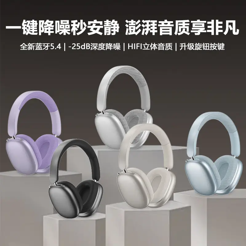 2026 Black Over-Ear Noise Cancelling Headphones Bluetooth