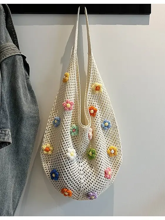 Handwoven Flower Bag for Women Small Fresh Casual Shoulder Bag - Image 7