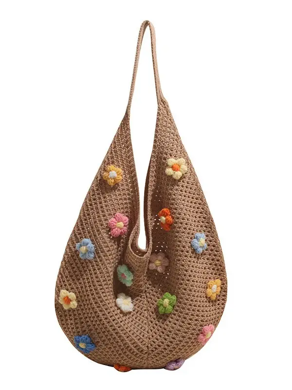 Handwoven Flower Bag for Women Small Fresh Casual Shoulder Bag - Image 8