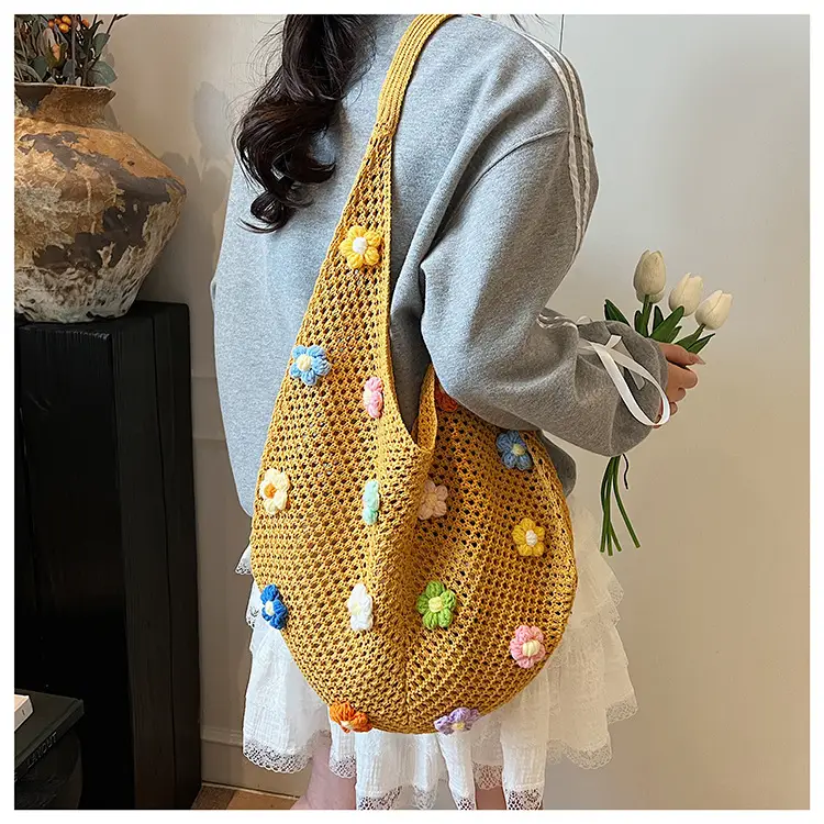Handwoven Flower Bag for Women Small Fresh Casual Shoulder Bag — feature 12
