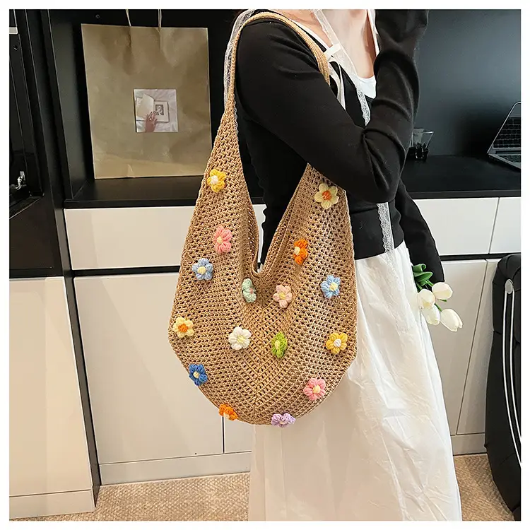 Handwoven Flower Bag for Women Small Fresh Casual Shoulder Bag — feature 20