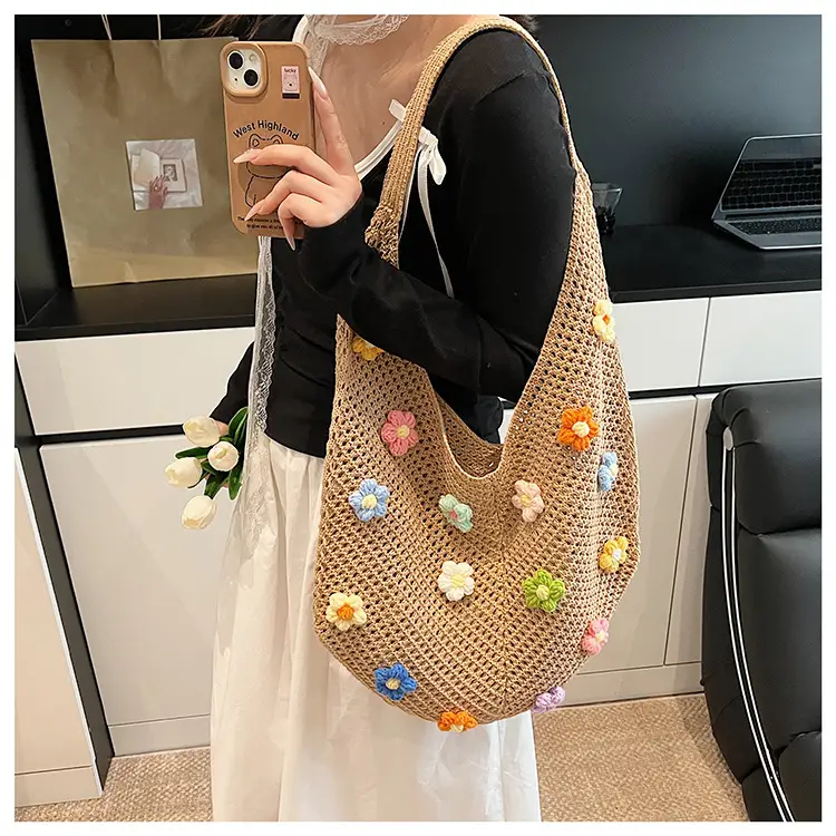Handwoven Flower Bag for Women Small Fresh Casual Shoulder Bag — feature 21