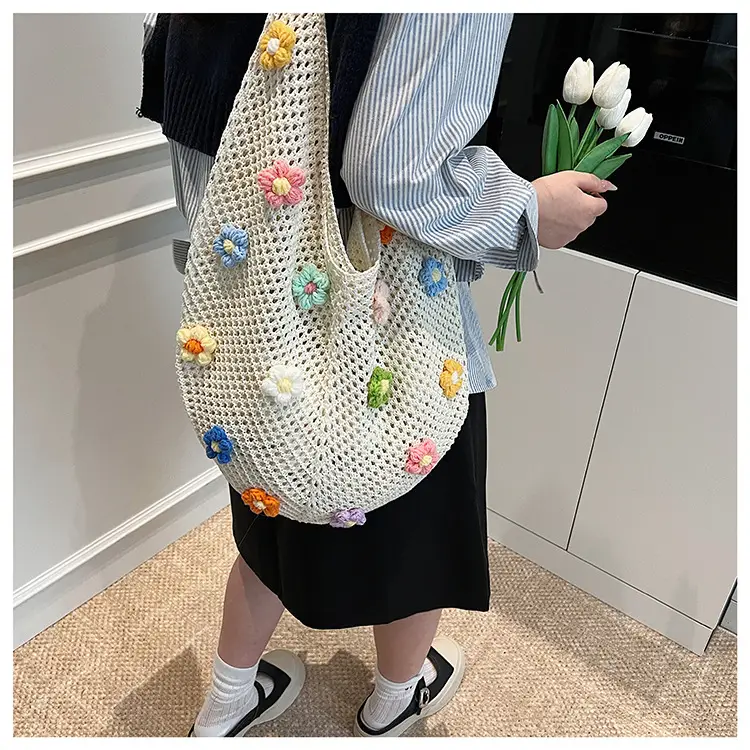 Handwoven Flower Bag for Women Small Fresh Casual Shoulder Bag — feature 24