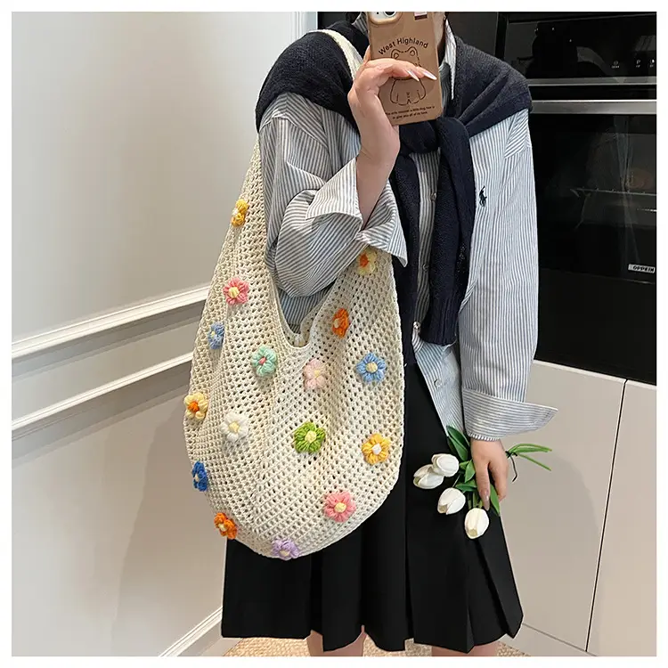 Handwoven Flower Bag for Women Small Fresh Casual Shoulder Bag — feature 27