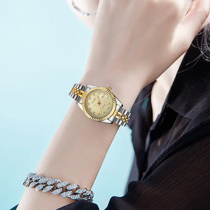 Women's Gold Plated Rolex Imitation Waterproof Watches - Image 5