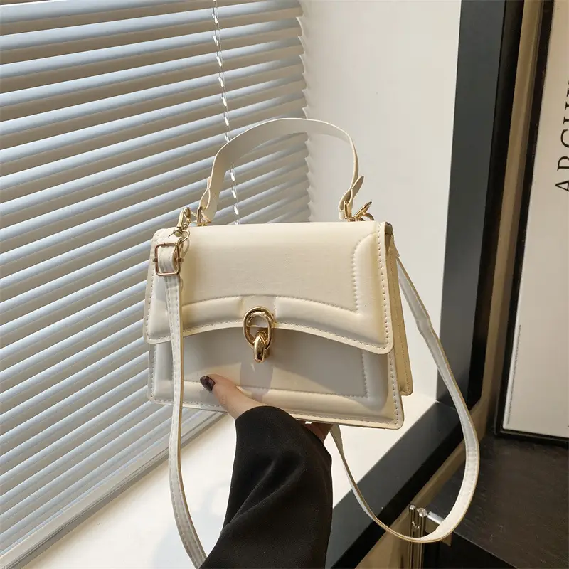 Women's Cream Leather Shoulder Crossbody Bag 2025 - Image 7