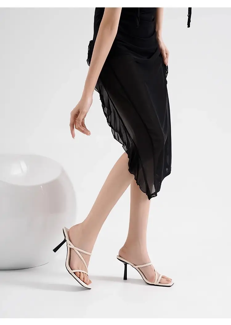 Black Square Toe Stiletto Sandals Women Summer — feature 8
