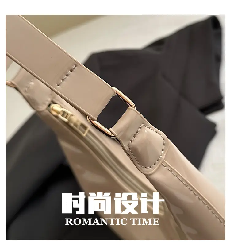 Glossy Red Patent Leather Shoulder Bag for Women — feature 4