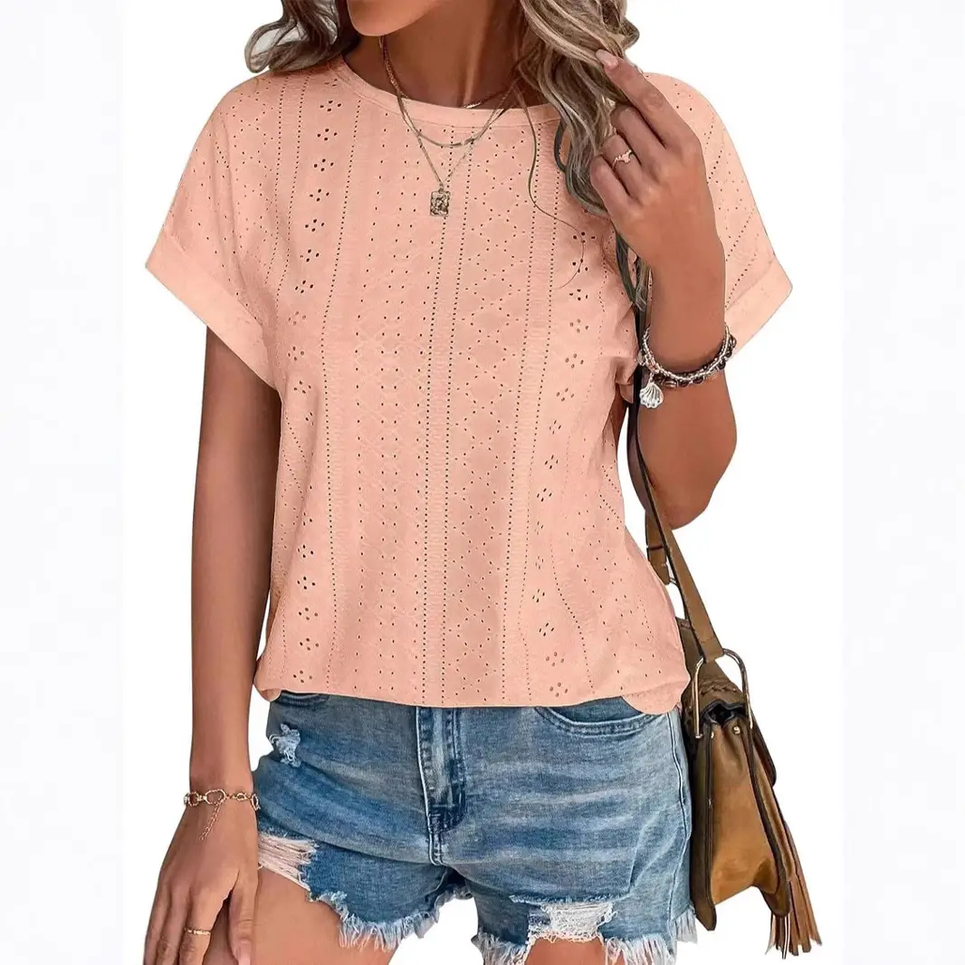 Women Casual T-Shirt Curved Hem Summer Spring 2025 - Image 25