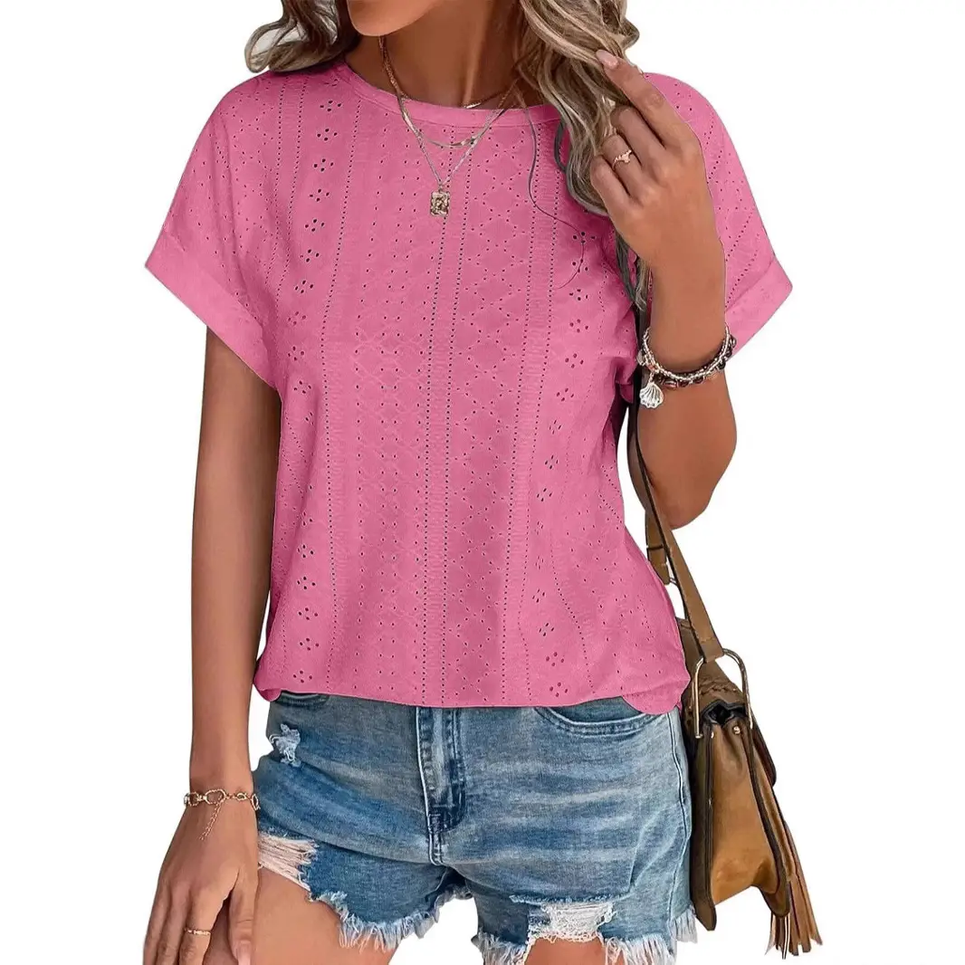 Women Casual T-Shirt Curved Hem Summer Spring 2025 - Image 3