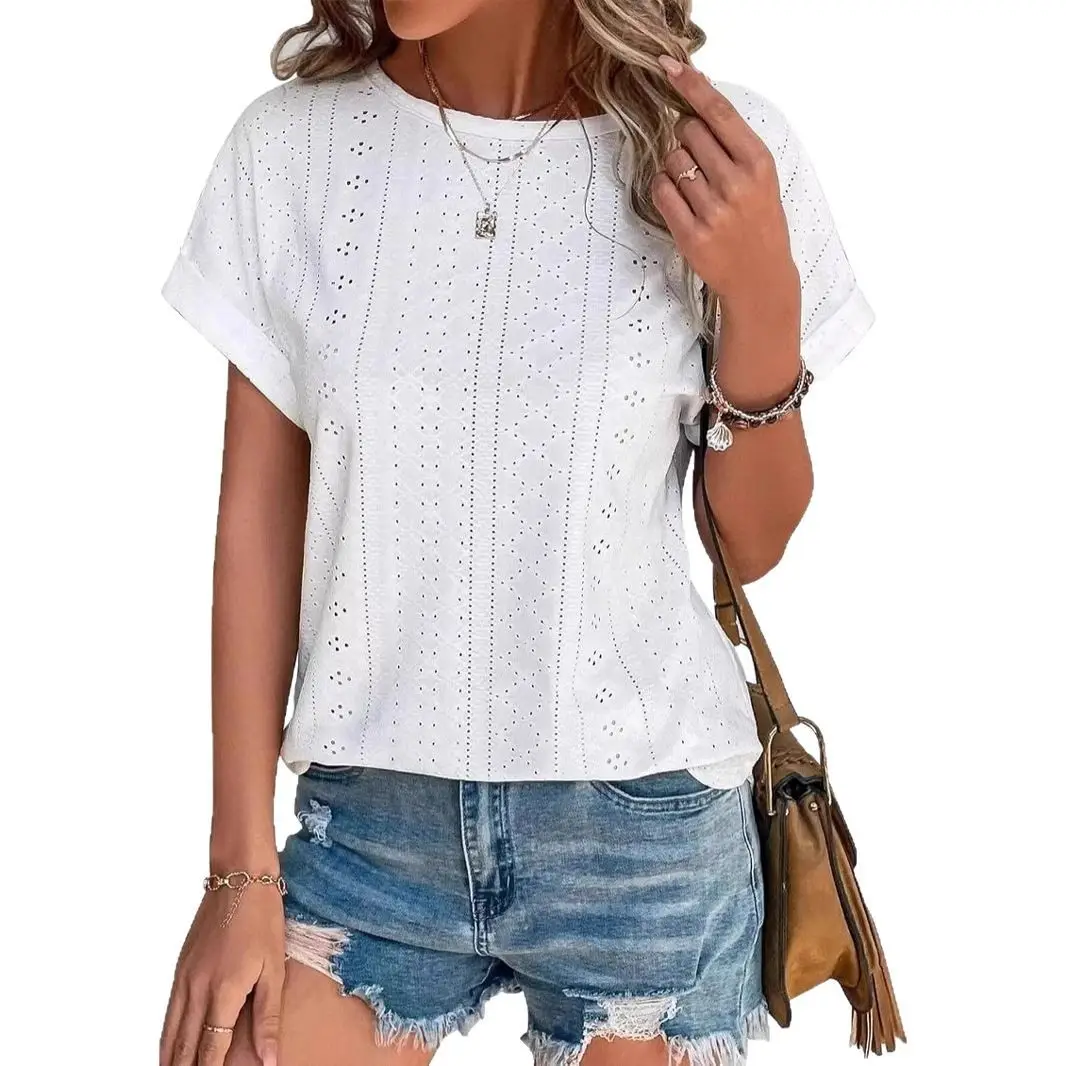 Women Casual T-Shirt Curved Hem Summer Spring 2025 - Image 26