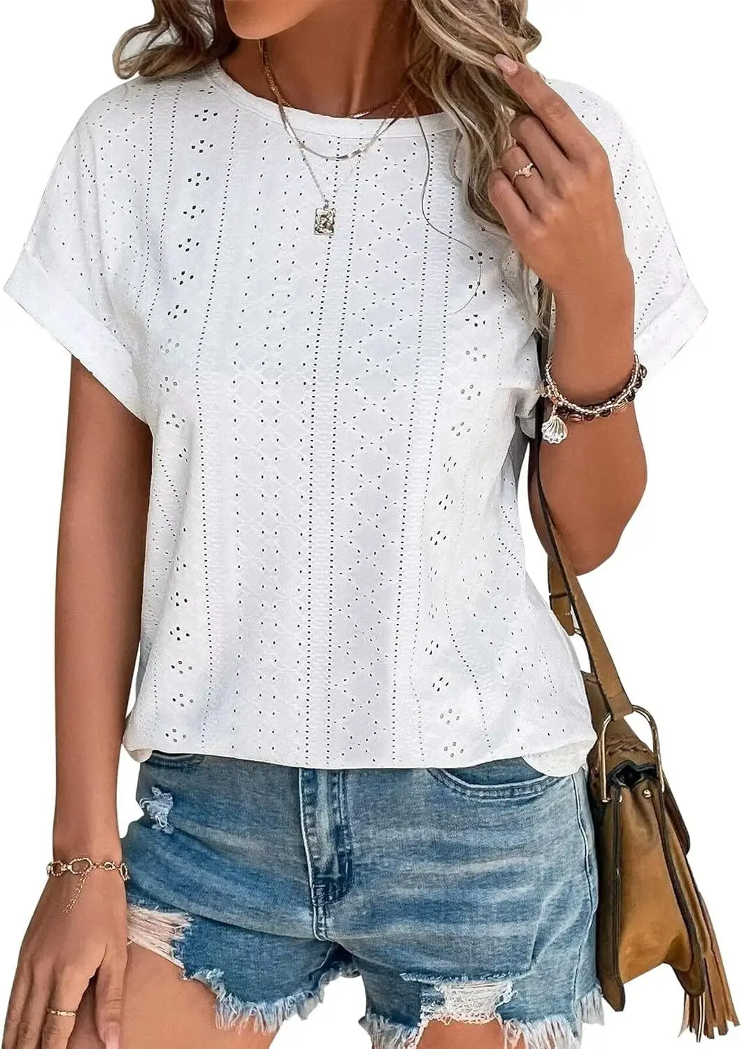 Women Casual T-Shirt Curved Hem Summer Spring 2025 — feature 1