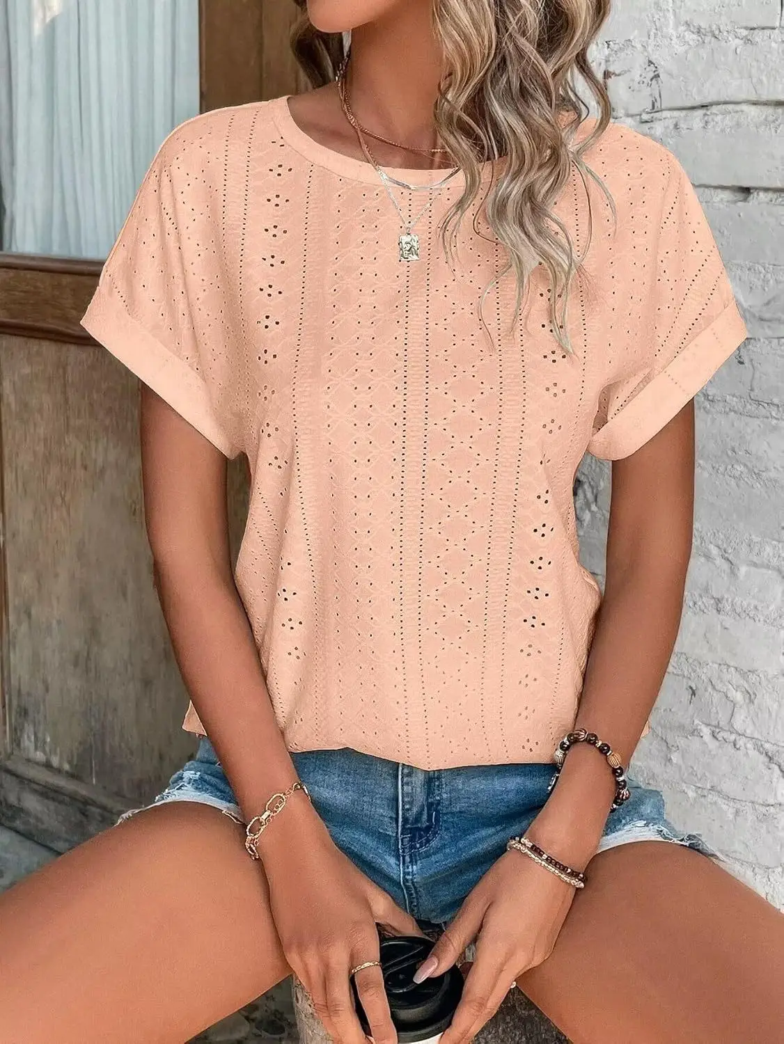 Women Casual T-Shirt Curved Hem Summer Spring 2025 — feature 12