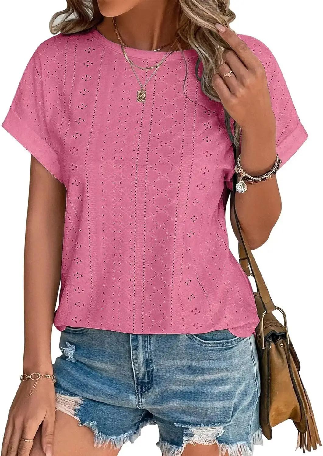 Women Casual T-Shirt Curved Hem Summer Spring 2025 — feature 13