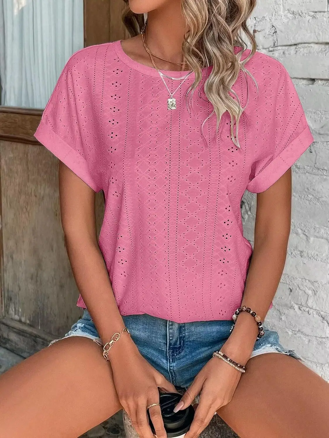 Women Casual T-Shirt Curved Hem Summer Spring 2025 — feature 17