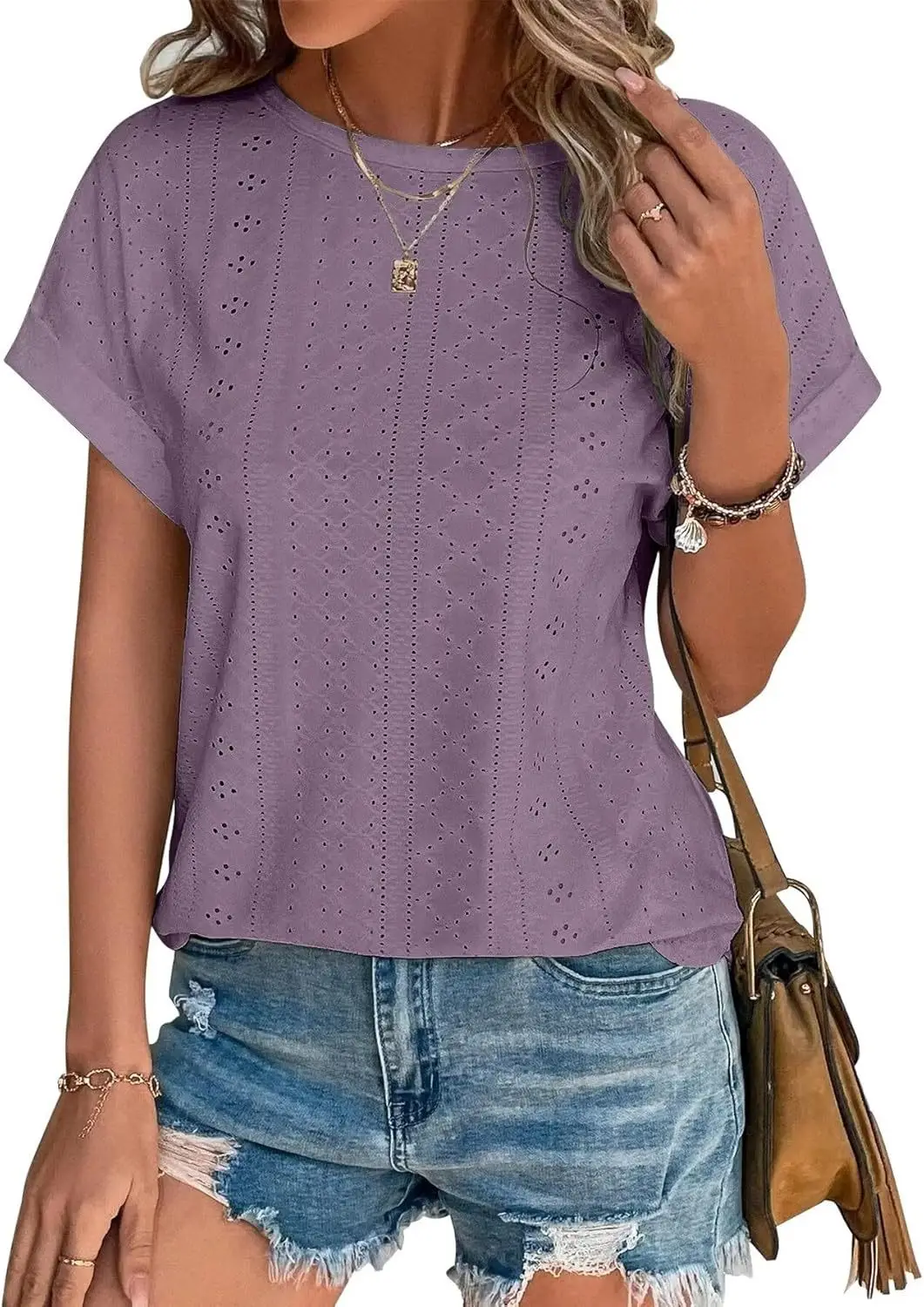Women Casual T-Shirt Curved Hem Summer Spring 2025 — feature 18
