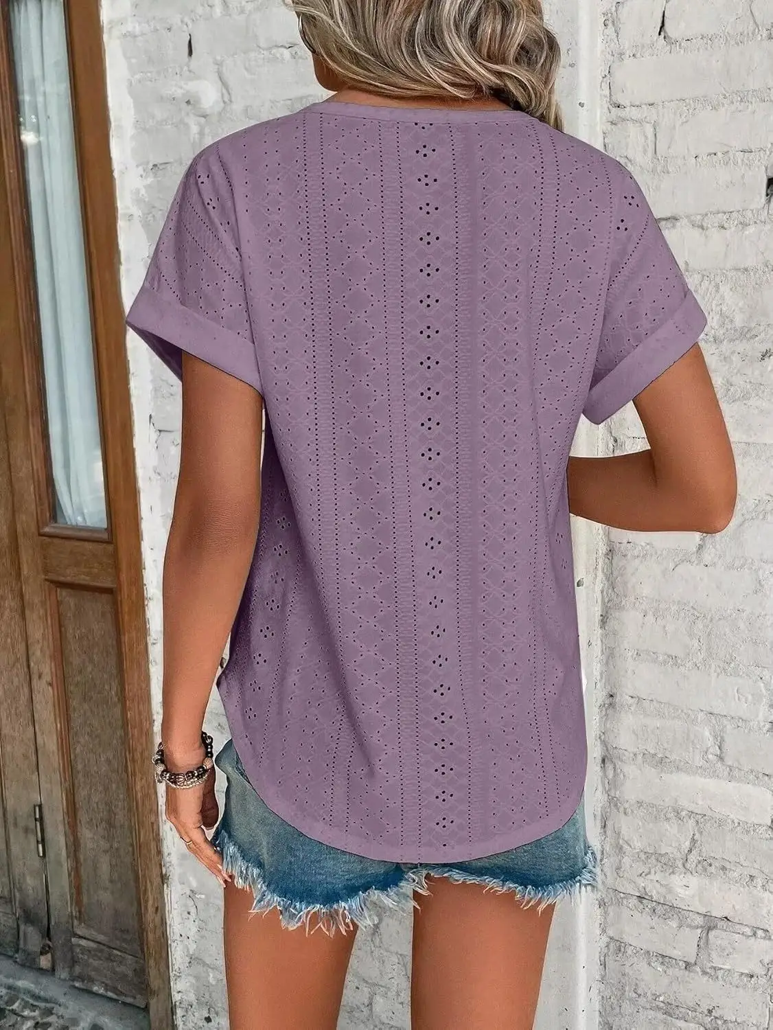 Women Casual T-Shirt Curved Hem Summer Spring 2025 — feature 19