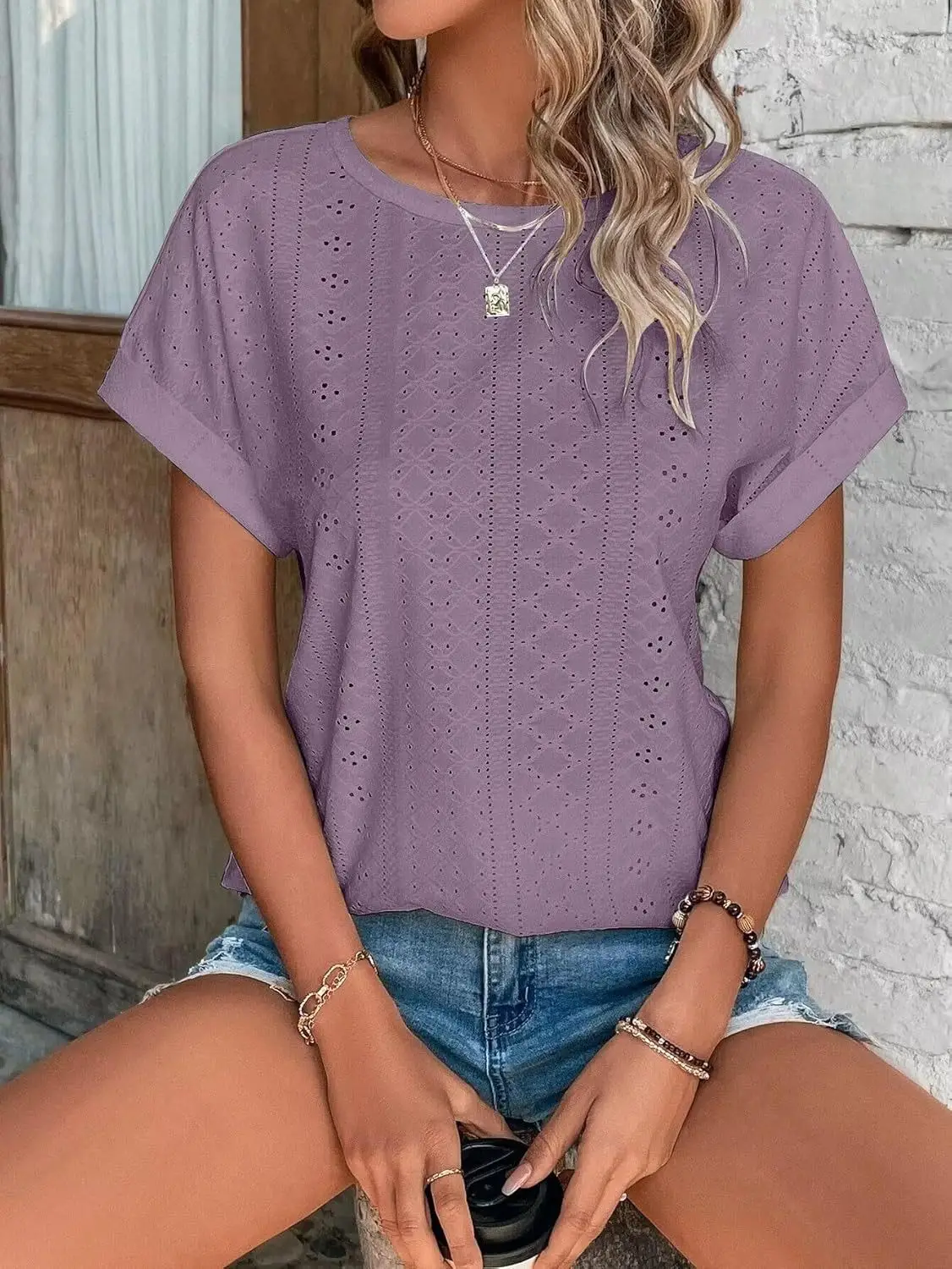 Women Casual T-Shirt Curved Hem Summer Spring 2025 — feature 21