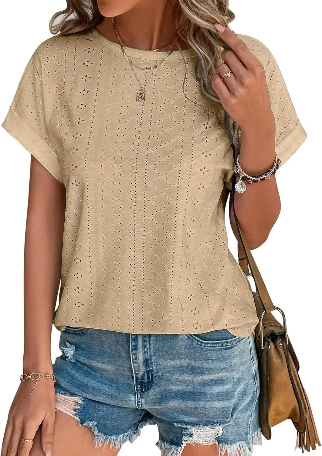 Women Casual T-Shirt Curved Hem Summer Spring 2025 — feature 26