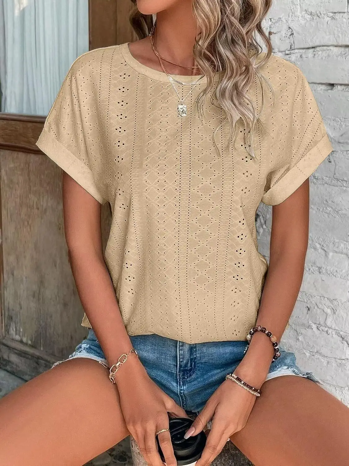 Women Casual T-Shirt Curved Hem Summer Spring 2025 — feature 29